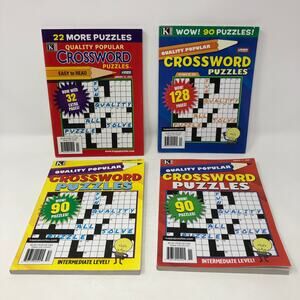 Lot of 4 Quality Popular Bonus Crossword Puzzle Books 2024-2025